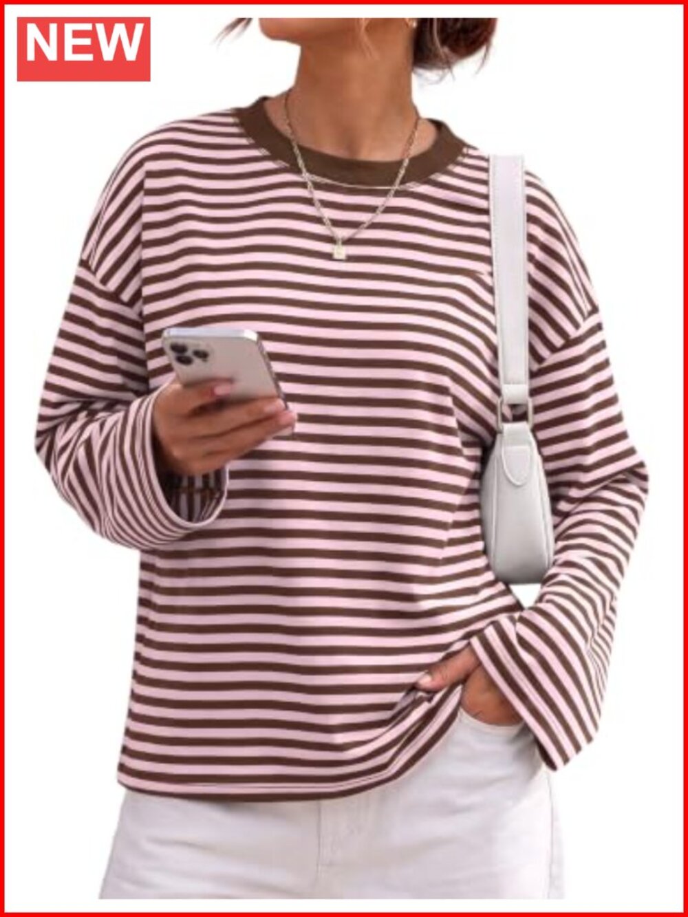 Striped Long Sleeve Shirt Oversized Crewneck Y2k Fall Casual Top